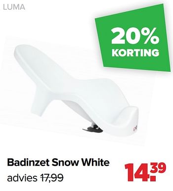 Promoties Badinzet snow white - Luma Babycare - Geldig van 18/03/2024 tot 13/04/2024 bij Baby-Dump