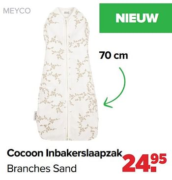 Promotions Cocoon inbakerslaapzak branches sand - Meyco - Valide de 18/03/2024 à 13/04/2024 chez Baby-Dump