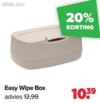 Promotions Easy wipe box - Bebe-jou - Valide de 18/03/2024 à 13/04/2024 chez Baby-Dump
