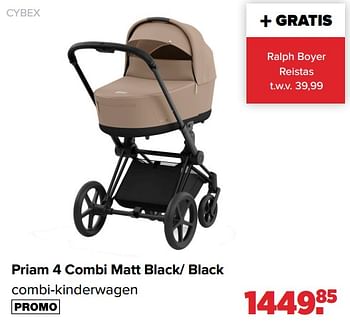 Promotions Priam 4 combi matt black- black combi-kinderwagen - Cybex - Valide de 18/03/2024 à 13/04/2024 chez Baby-Dump
