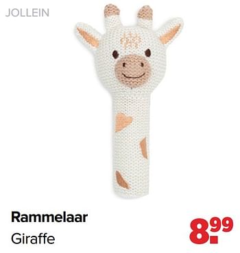 Promoties Rammelaar giraffe - Jollein - Geldig van 18/03/2024 tot 13/04/2024 bij Baby-Dump
