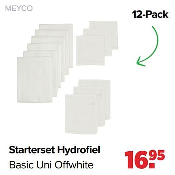Promoties Starterset hydrofiel basic uni offwhite - Meyco - Geldig van 18/03/2024 tot 13/04/2024 bij Baby-Dump