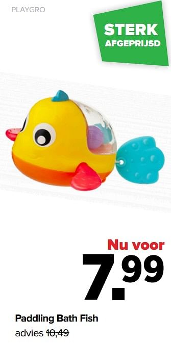Promoties Paddling bath fish - Playgro - Geldig van 18/03/2024 tot 13/04/2024 bij Baby-Dump