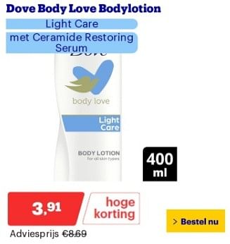 Promoties Dove body love bodylotion - Dove - Geldig van 18/03/2024 tot 24/03/2024 bij Bol.com