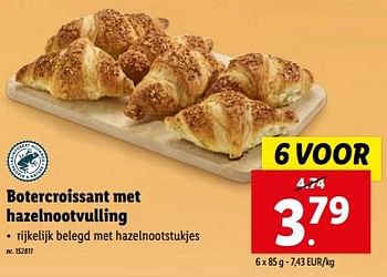Promoties Botercroissant met hazelnootvulling - Huismerk - Lidl - Geldig van 27/03/2024 tot 02/04/2024 bij Lidl