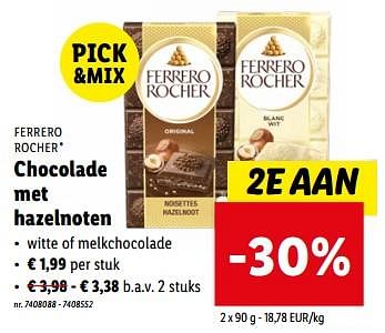 Promoties Chocolade met hazelnoten - Ferrero - Geldig van 27/03/2024 tot 02/04/2024 bij Lidl