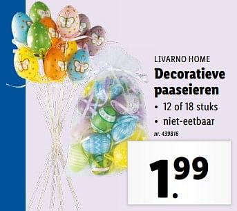 Promotions Decoratieve paaseieren - Livarno - Valide de 27/03/2024 à 02/04/2024 chez Lidl