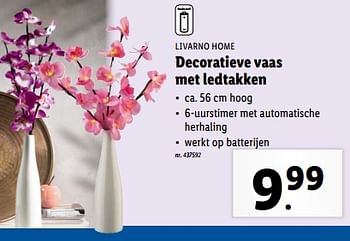 Promoties Decoratieve vaas met ledtakken - Livarno - Geldig van 27/03/2024 tot 02/04/2024 bij Lidl