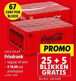 Promotions Frisdrank - Coca Cola - Valide de 27/03/2024 à 02/04/2024 chez Lidl