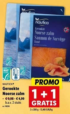 Promotions Gerookte noorse zalm - Nautica - Valide de 27/03/2024 à 02/04/2024 chez Lidl