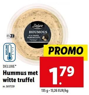 Promoties Hummus met witte truffel - Deluxe - Geldig van 27/03/2024 tot 02/04/2024 bij Lidl