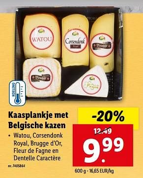 Promoties Kaasplankje met belgische kazen - Huismerk - Lidl - Geldig van 27/03/2024 tot 02/04/2024 bij Lidl