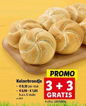 Promoties Keizerbroodje - Huismerk - Lidl - Geldig van 27/03/2024 tot 02/04/2024 bij Lidl