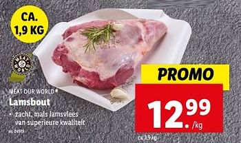Promotions Lamsbout - Meat our World - Valide de 27/03/2024 à 02/04/2024 chez Lidl
