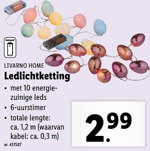 Promoties Ledlichtketting - Livarno - Geldig van 27/03/2024 tot 02/04/2024 bij Lidl
