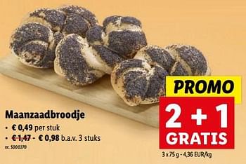 Promoties Maanzaadbroodje - Huismerk - Lidl - Geldig van 27/03/2024 tot 02/04/2024 bij Lidl