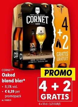 Promoties Oaked blond bier - Cornet  - Geldig van 27/03/2024 tot 02/04/2024 bij Lidl