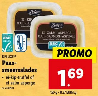 Promoties Paassmeersalades - Deluxe - Geldig van 27/03/2024 tot 02/04/2024 bij Lidl