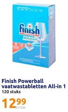 Promoties Finish powerball vaatwastabletten all-in 1 - Finish - Geldig van 20/03/2024 tot 26/03/2024 bij Action