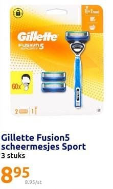 Promoties Gillette fusion5 scheermesjes sport - Gillette - Geldig van 20/03/2024 tot 26/03/2024 bij Action