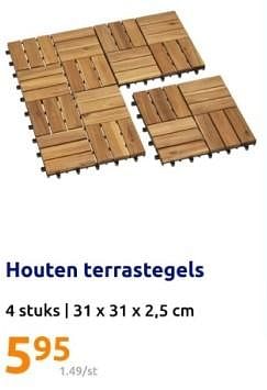 Promoties Houten terrastegels - Huismerk - Action - Geldig van 20/03/2024 tot 26/03/2024 bij Action