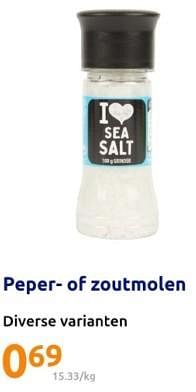 Promoties Peper of zoutmolen - Huismerk - Action - Geldig van 20/03/2024 tot 26/03/2024 bij Action