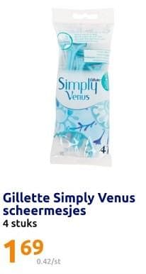 Promoties Gillette simply venus scheermesjes - Gillette - Geldig van 20/03/2024 tot 26/03/2024 bij Action