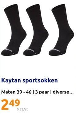 Promoties Kaytan sportsokken - Kaytan - Geldig van 20/03/2024 tot 26/03/2024 bij Action