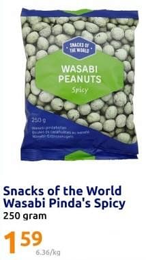 Promoties Snacks of the world wasabi pinda`s spicy - Snacks of the World - Geldig van 20/03/2024 tot 26/03/2024 bij Action