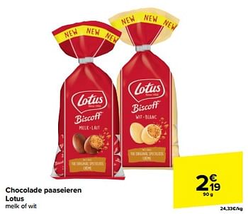 Promoties Chocolade paaseieren lotus - Lotus Bakeries - Geldig van 20/03/2024 tot 02/04/2024 bij Carrefour
