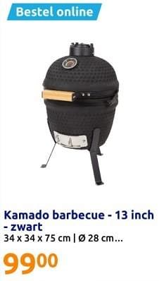 Promoties Kamado barbecue 13 inch zwart - Kamado - Geldig van 20/03/2024 tot 26/03/2024 bij Action