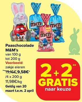 Promotions Paaschocolade m+m’s zakje eieren - M&M 's - Valide de 20/03/2024 à 02/04/2024 chez Carrefour