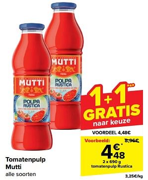 Promoties Tomatenpulp rustica - Mutti - Geldig van 20/03/2024 tot 02/04/2024 bij Carrefour