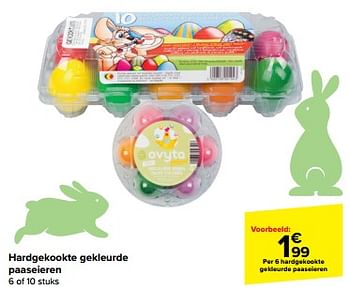 Promoties Hardgekookte gekleurde paaseieren - Huismerk - Carrefour  - Geldig van 20/03/2024 tot 02/04/2024 bij Carrefour