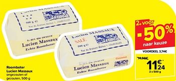 Promoties Roomboter lucien massaux - Lucien Massaux - Geldig van 20/03/2024 tot 02/04/2024 bij Carrefour