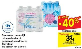 Promoties Bronwater pierval - Huismerk - Carrefour  - Geldig van 20/03/2024 tot 02/04/2024 bij Carrefour