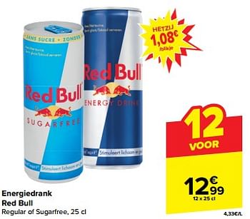 Promoties Energiedrank red bull - Red Bull - Geldig van 20/03/2024 tot 02/04/2024 bij Carrefour