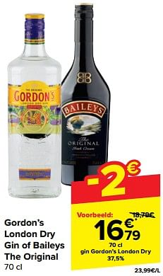 Promotions Gin gordon’s london dry - Gordon's - Valide de 20/03/2024 à 02/04/2024 chez Carrefour