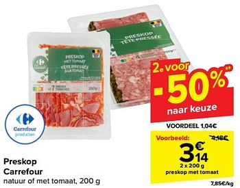 Promotions Preskop met tomaat - Produit maison - Carrefour  - Valide de 20/03/2024 à 02/04/2024 chez Carrefour