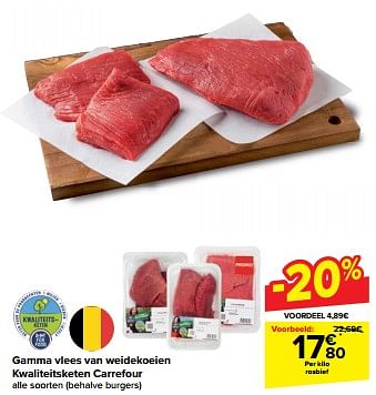 Promotions Vlees van weidekoeien kwaliteitsketen carrefour rosbief - Produit maison - Carrefour  - Valide de 20/03/2024 à 02/04/2024 chez Carrefour