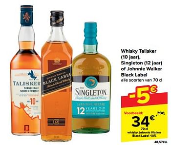 Promotions Whisky johnnie walker black label - Johnnie Walker - Valide de 20/03/2024 à 02/04/2024 chez Carrefour