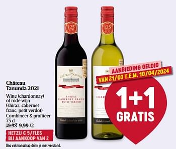 Promoties Château tanunda 2021 - Witte wijnen - Geldig van 21/03/2024 tot 27/03/2024 bij Delhaize