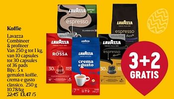 Promoties Gemalen koffie, crema e gusto classico - Lavazza - Geldig van 21/03/2024 tot 27/03/2024 bij Delhaize