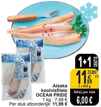Promoties Alaska koolvisfilets ocean pride - Ocean Pride - Geldig van 19/03/2024 tot 25/03/2024 bij Cora