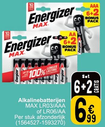 Promotions Alkalinebatterijen - Energizer - Valide de 19/03/2024 à 30/03/2024 chez Cora