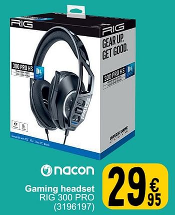 Promotions Gaming headset rig 300 pro - Nacon - Valide de 19/03/2024 à 30/03/2024 chez Cora