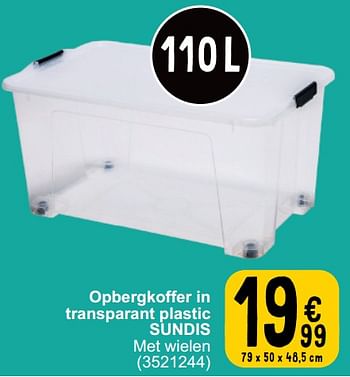 Promoties Opbergkoffer in transparant plastic sundis - Sundis - Geldig van 19/03/2024 tot 30/03/2024 bij Cora