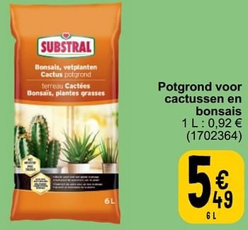 Promotions Potgrond voor cactussen en bonsais - Substral - Valide de 19/03/2024 à 30/03/2024 chez Cora
