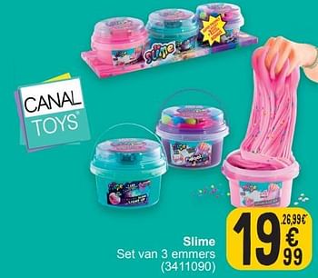 Promotions Slime set van 3 emmers - Canal Toys - Valide de 19/03/2024 à 30/03/2024 chez Cora