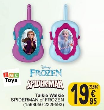 Promoties Talkie walkie spiderman of frozen - IMC Toys - Geldig van 19/03/2024 tot 30/03/2024 bij Cora